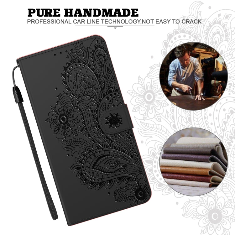 For iPhone 13 mini Peacock Embossed Pattern Horizontal Flip Leather Case with Holder & Card Slots & Wallet & Lanyard