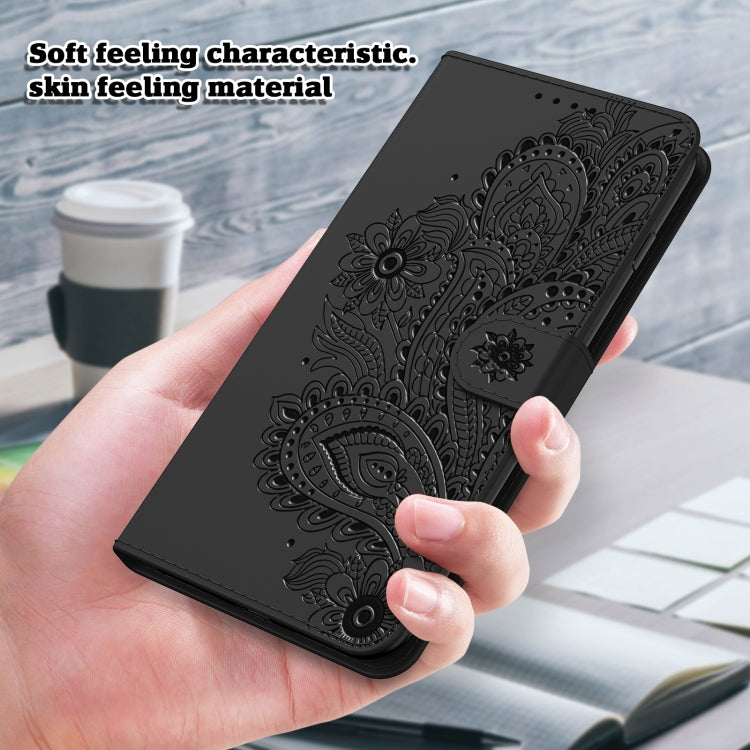 For iPhone 13 mini Peacock Embossed Pattern Horizontal Flip Leather Case with Holder & Card Slots & Wallet & Lanyard