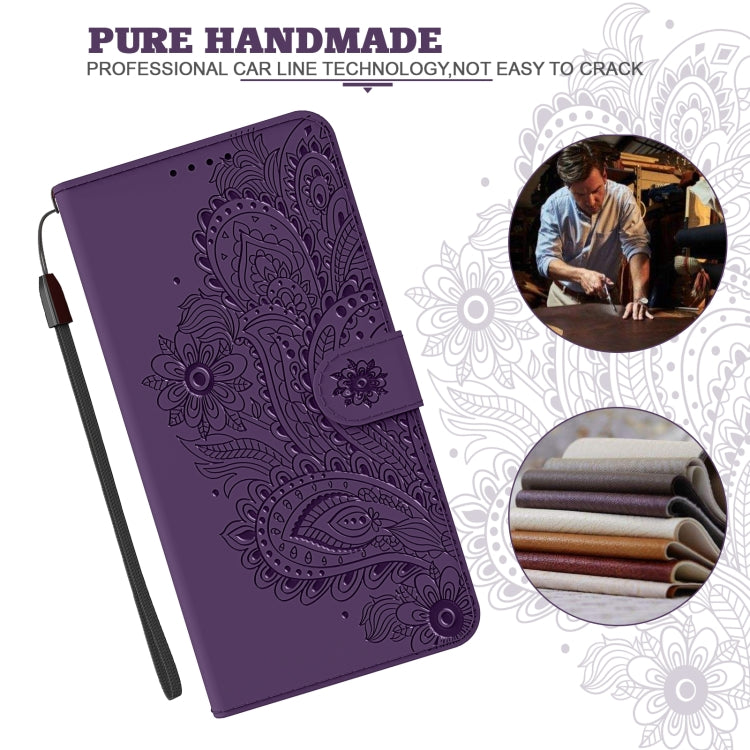For iPhone 13 Pro Peacock Embossed Pattern Horizontal Flip Leather Case with Holder & Card Slots & Wallet & Lanyard