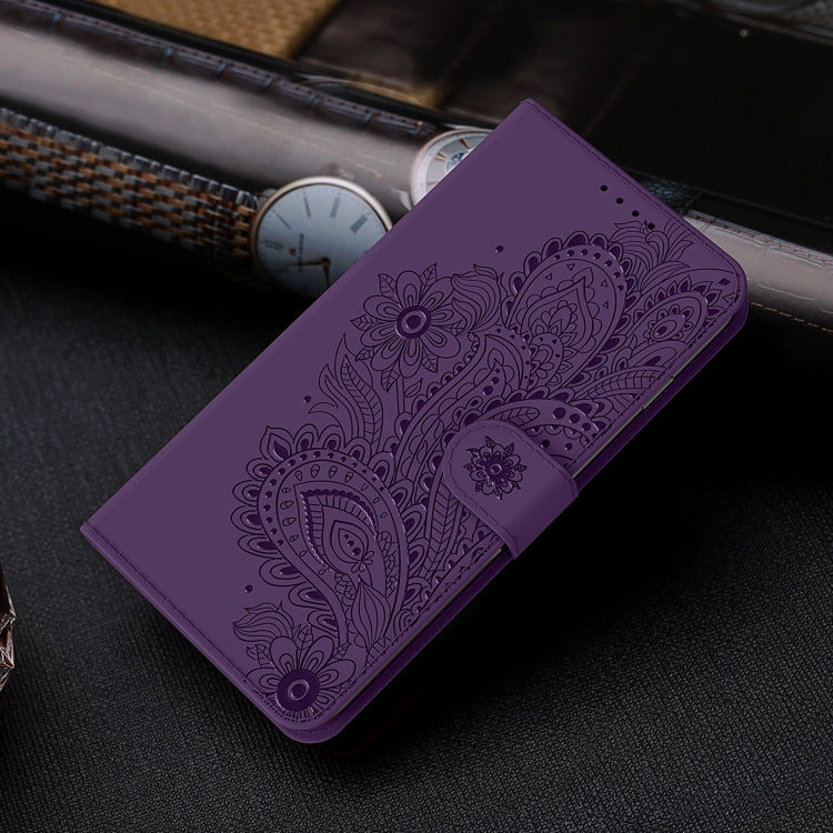 For iPhone 13 Pro Peacock Embossed Pattern Horizontal Flip Leather Case with Holder & Card Slots & Wallet & Lanyard