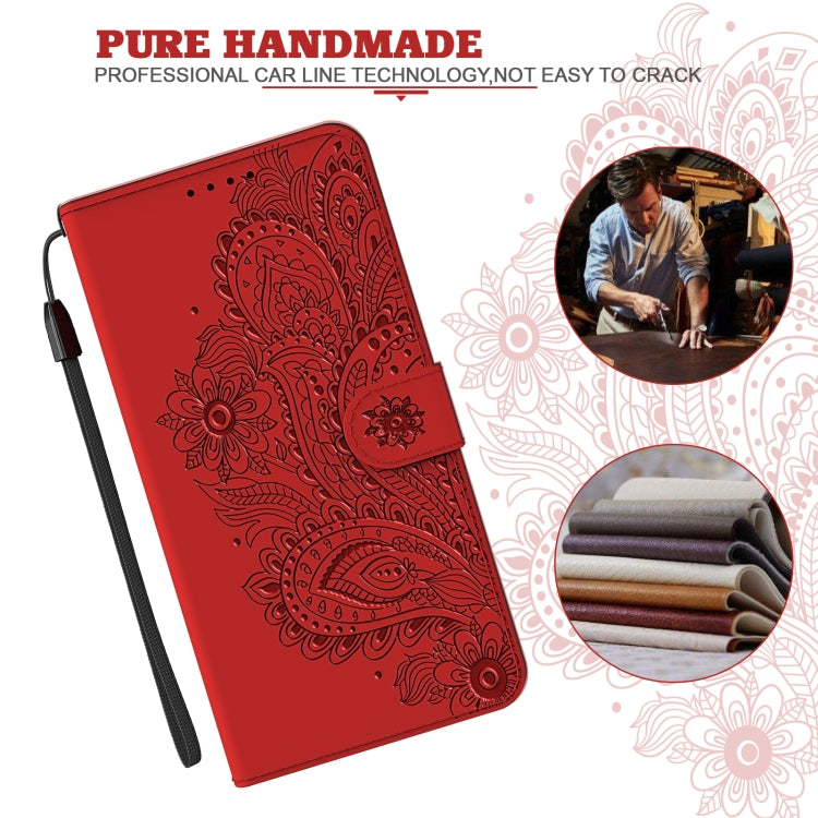 For iPhone 13 Pro Max Peacock Embossed Pattern Horizontal Flip Leather Case with Holder & Card Slots & Wallet & Lanyard