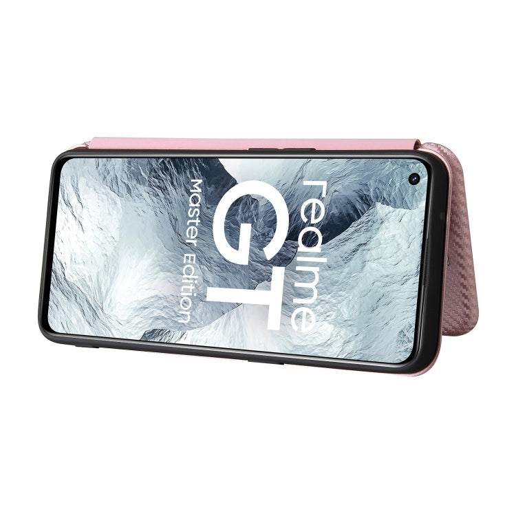 Carbon Fiber Texture Horizontal Flip TPU + PC + PU Leather Case with Card Slot For OPPO Realme GT Master