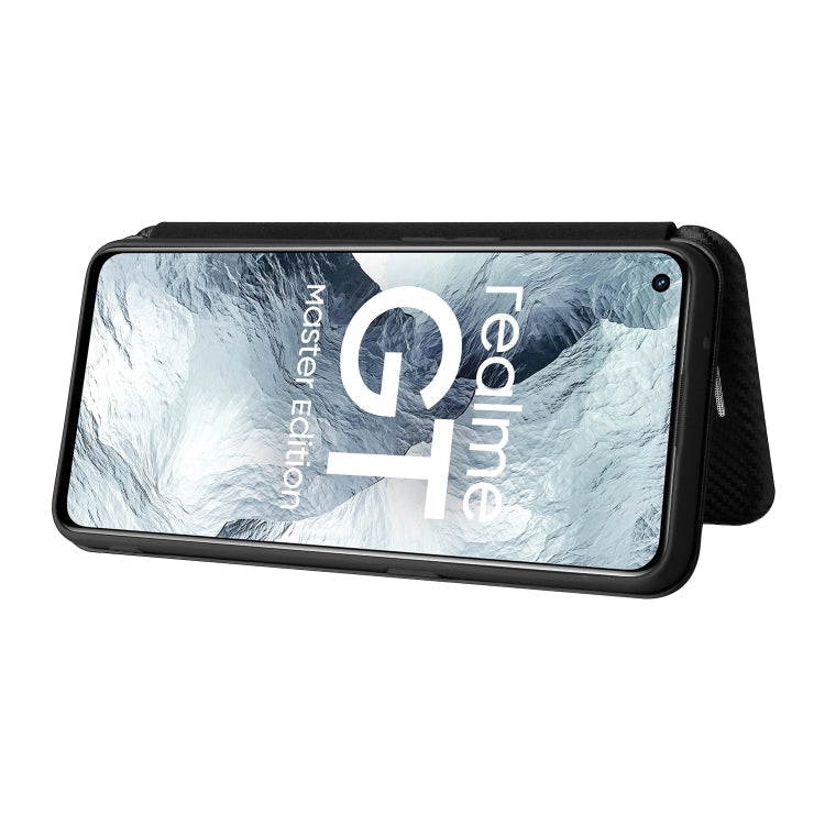 Carbon Fiber Texture Horizontal Flip TPU + PC + PU Leather Case with Card Slot For OPPO Realme GT Master