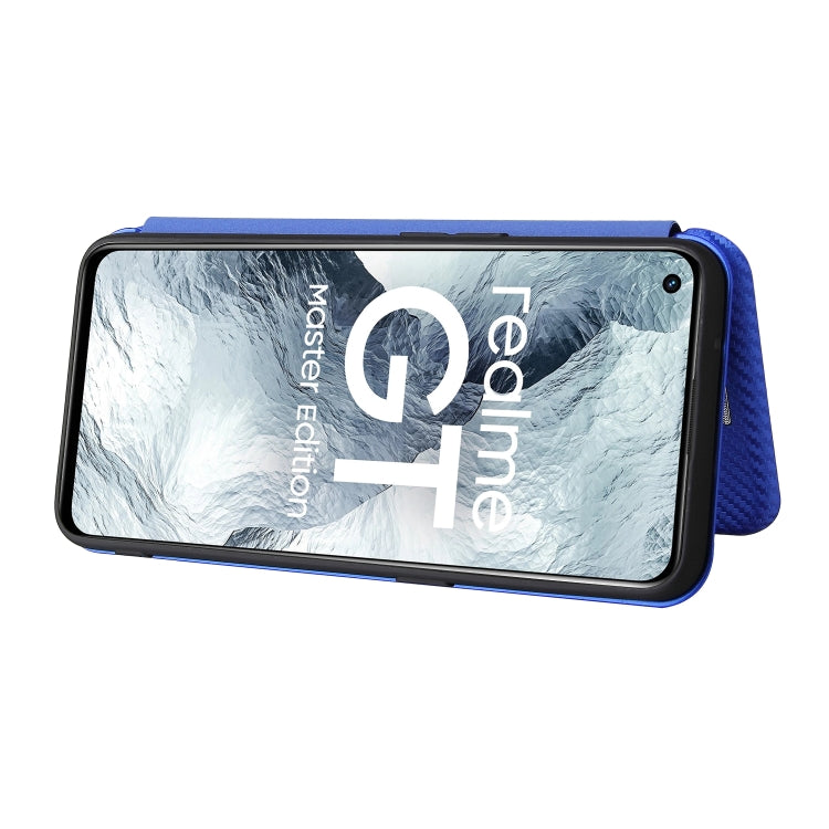 Carbon Fiber Texture Horizontal Flip TPU + PC + PU Leather Case with Card Slot For OPPO Realme GT Master
