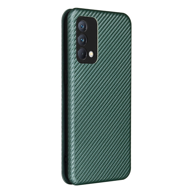 Carbon Fiber Texture Horizontal Flip TPU + PC + PU Leather Case with Card Slot For OPPO Realme GT Master