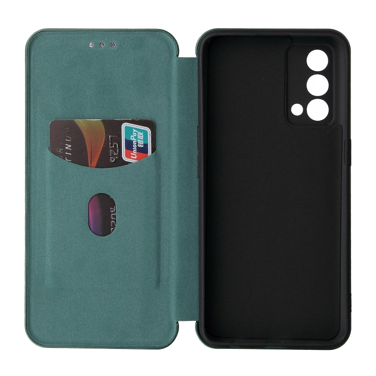 Carbon Fiber Texture Horizontal Flip TPU + PC + PU Leather Case with Card Slot For OPPO Realme GT Master