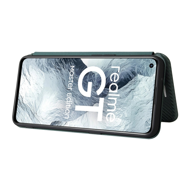 Carbon Fiber Texture Horizontal Flip TPU + PC + PU Leather Case with Card Slot For OPPO Realme GT Master