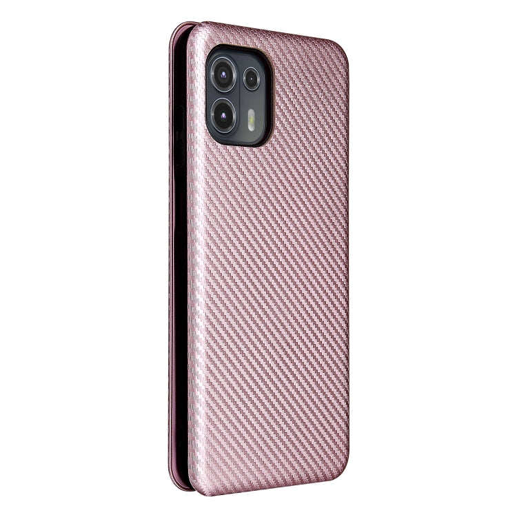 Carbon Fiber Texture Horizontal Flip TPU + PC + PU Leather Case with Card Slot For Motorola Edge 20 Lite