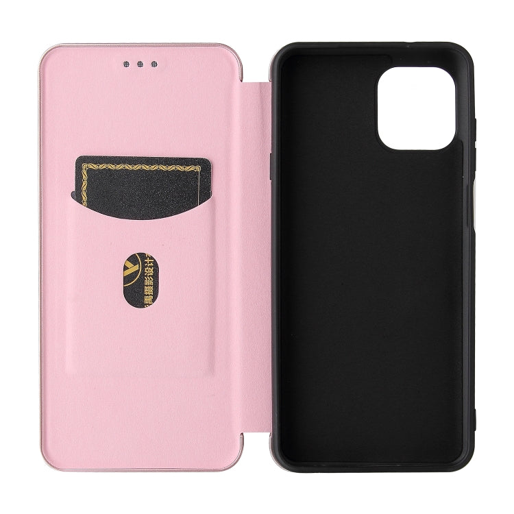 Carbon Fiber Texture Horizontal Flip TPU + PC + PU Leather Case with Card Slot For Motorola Edge 20 Lite