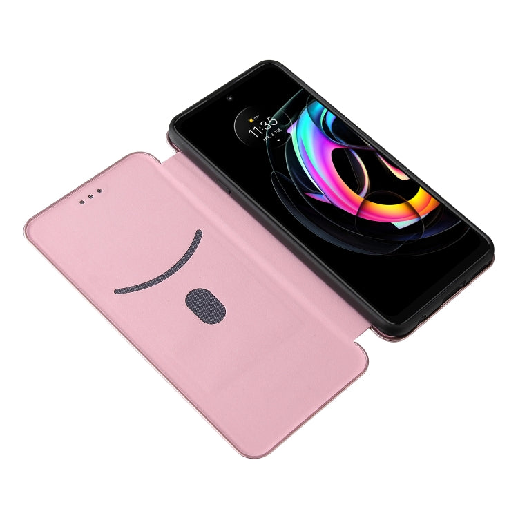 Carbon Fiber Texture Horizontal Flip TPU + PC + PU Leather Case with Card Slot For Motorola Edge 20 Lite