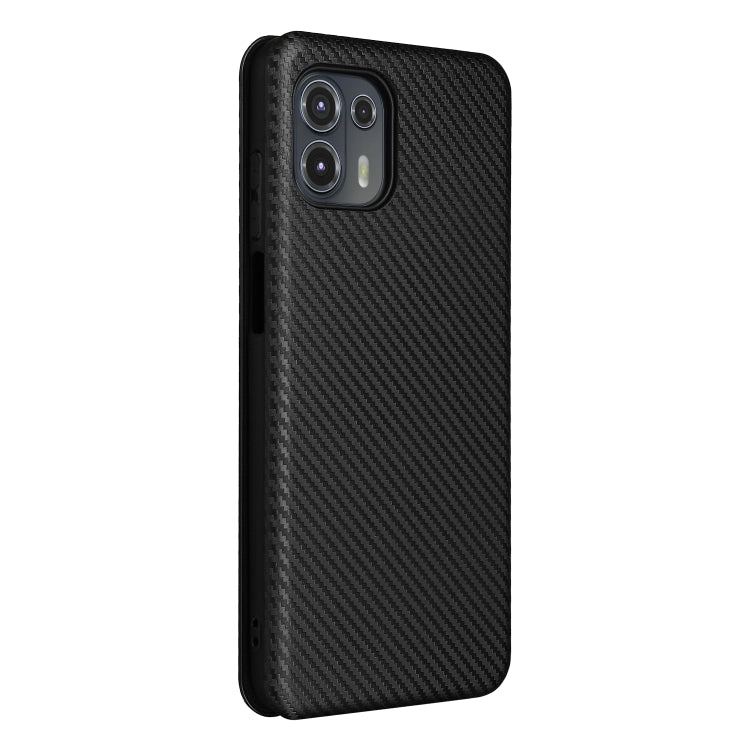 Carbon Fiber Texture Horizontal Flip TPU + PC + PU Leather Case with Card Slot For Motorola Edge 20 Lite