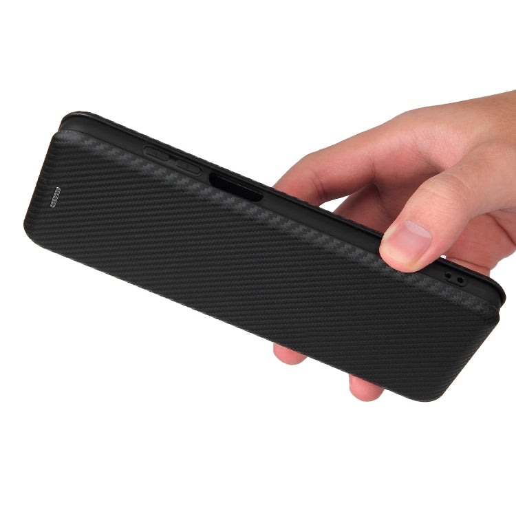 Carbon Fiber Texture Horizontal Flip TPU + PC + PU Leather Case with Card Slot For Motorola Edge 20 Lite
