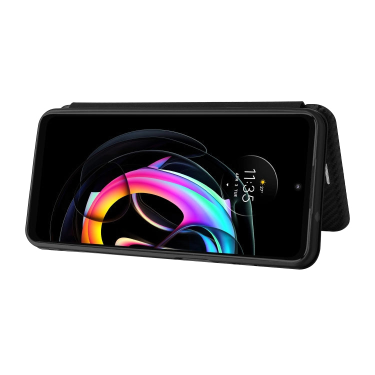 Carbon Fiber Texture Horizontal Flip TPU + PC + PU Leather Case with Card Slot For Motorola Edge 20 Lite