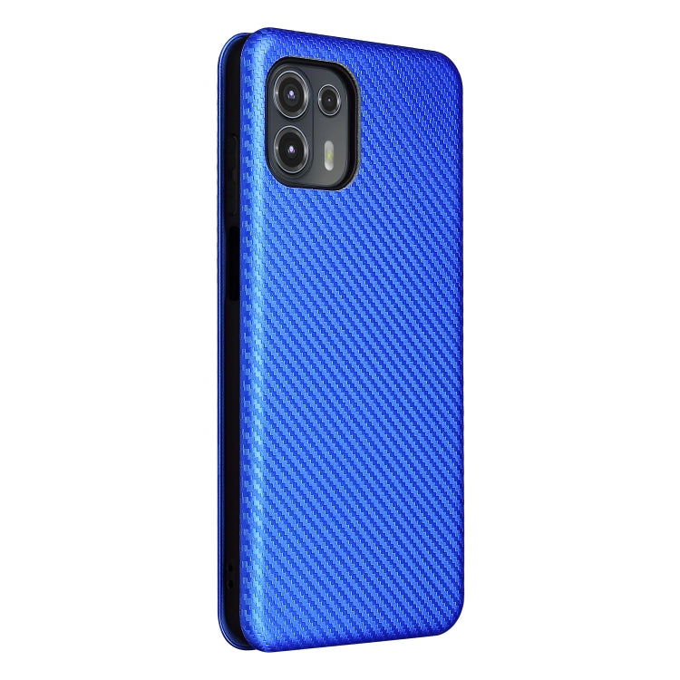 Carbon Fiber Texture Horizontal Flip TPU + PC + PU Leather Case with Card Slot For Motorola Edge 20 Lite