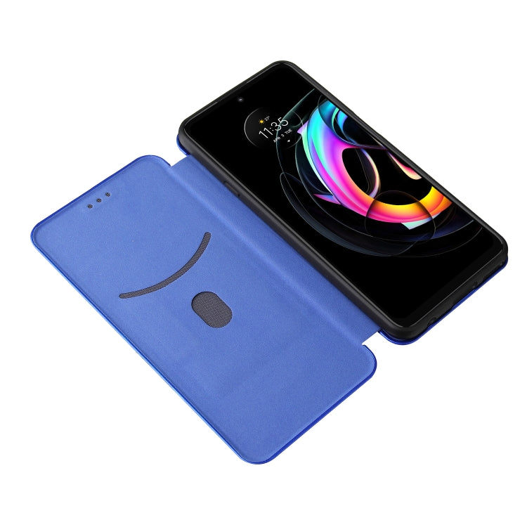Carbon Fiber Texture Horizontal Flip TPU + PC + PU Leather Case with Card Slot For Motorola Edge 20 Lite