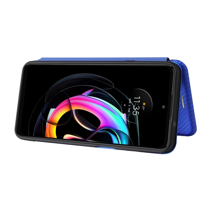 Carbon Fiber Texture Horizontal Flip TPU + PC + PU Leather Case with Card Slot For Motorola Edge 20 Lite