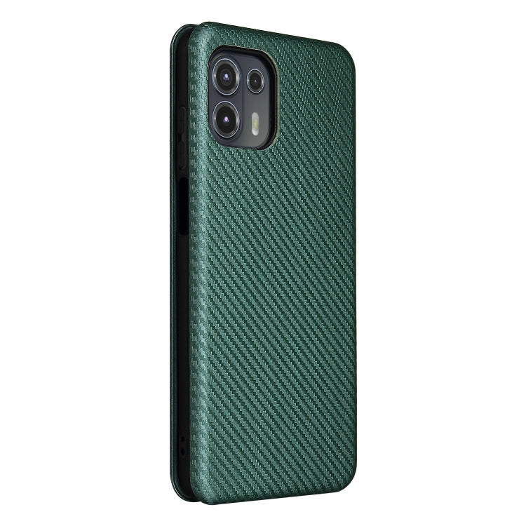 Carbon Fiber Texture Horizontal Flip TPU + PC + PU Leather Case with Card Slot For Motorola Edge 20 Lite
