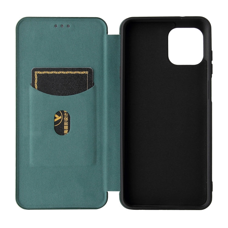 Carbon Fiber Texture Horizontal Flip TPU + PC + PU Leather Case with Card Slot For Motorola Edge 20 Lite