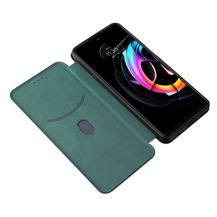 Carbon Fiber Texture Horizontal Flip TPU + PC + PU Leather Case with Card Slot For Motorola Edge 20 Lite