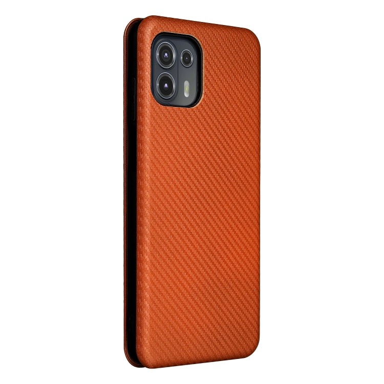 Carbon Fiber Texture Horizontal Flip TPU + PC + PU Leather Case with Card Slot For Motorola Edge 20 Lite