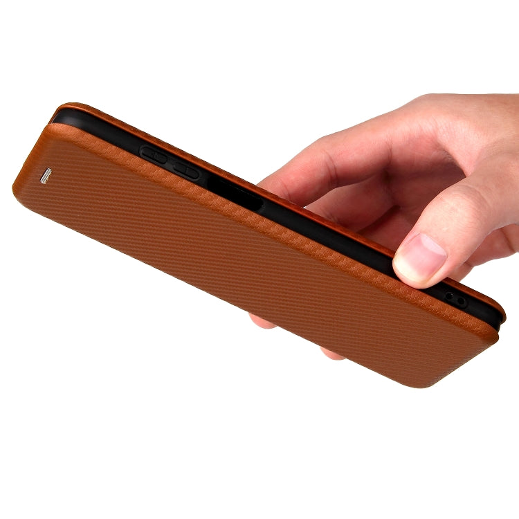 Carbon Fiber Texture Horizontal Flip TPU + PC + PU Leather Case with Card Slot For Motorola Edge 20 Lite