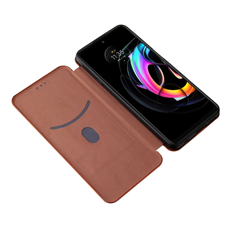 Carbon Fiber Texture Horizontal Flip TPU + PC + PU Leather Case with Card Slot For Motorola Edge 20 Lite