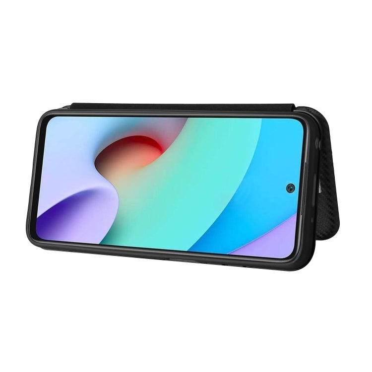 Carbon Fiber Texture Horizontal Flip TPU + PC + PU Leather Case with Card Slot For Xiaomi Redmi 10