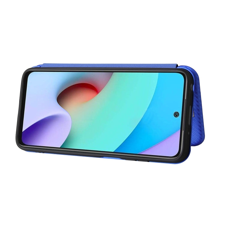 Carbon Fiber Texture Horizontal Flip TPU + PC + PU Leather Case with Card Slot For Xiaomi Redmi 10