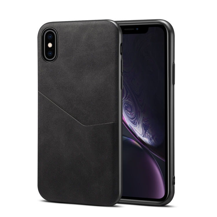 For iPhone X / XS Skin Feel PU + TPU Protective Case with Card Slot