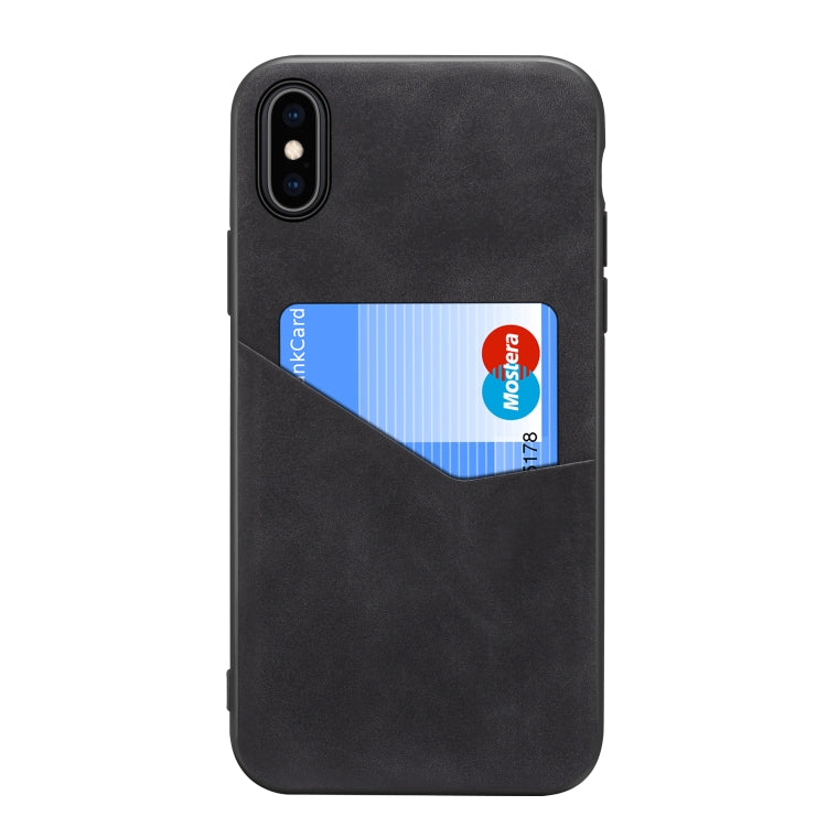 For iPhone XS Max Skin Feel PU + TPU Protective Case with Card Slot