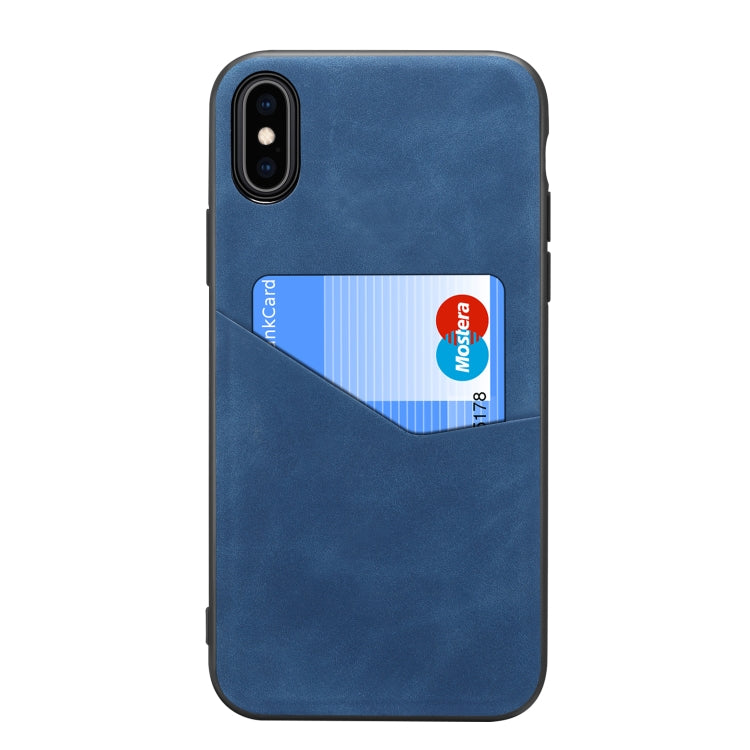 For iPhone XS Max Skin Feel PU + TPU Protective Case with Card Slot