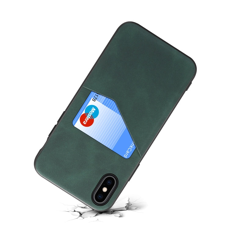 For iPhone XS Max Skin Feel PU + TPU Protective Case with Card Slot