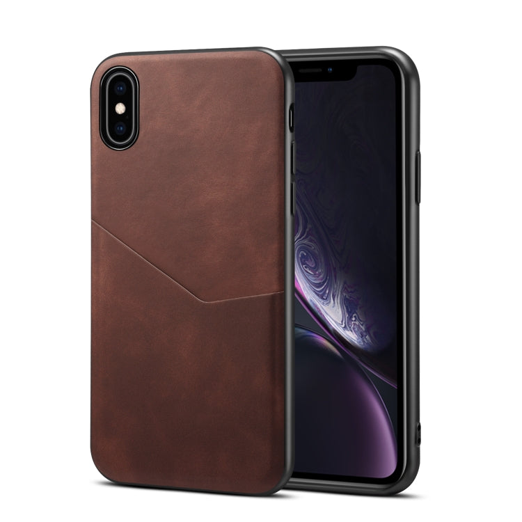 For iPhone XS Max Skin Feel PU + TPU Protective Case with Card Slot
