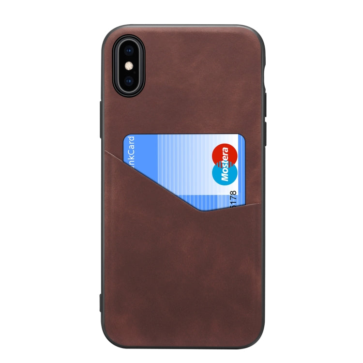 For iPhone XS Max Skin Feel PU + TPU Protective Case with Card Slot