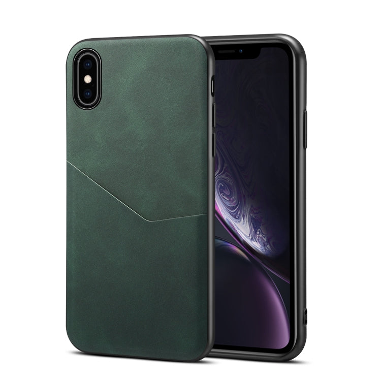 For iPhone XS Max Skin Feel PU + TPU Protective Case with Card Slot