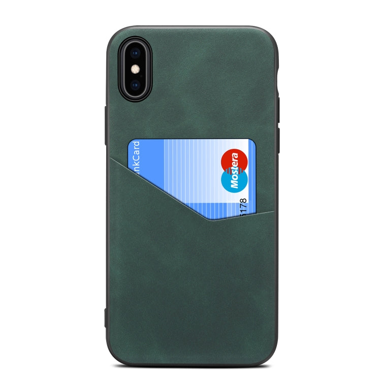 For iPhone XS Max Skin Feel PU + TPU Protective Case with Card Slot