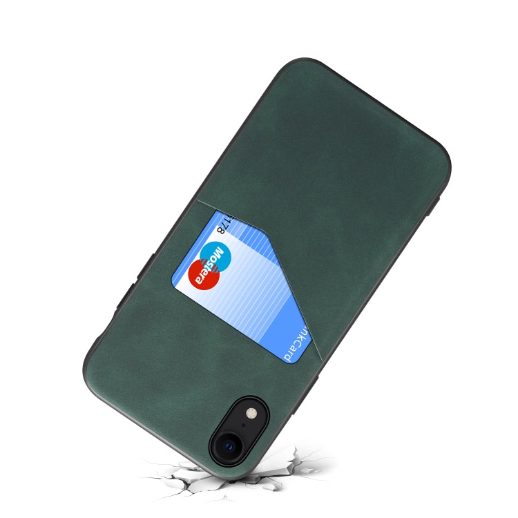 For iPhone XR Skin Feel PU + TPU Protective Case with Card Slot