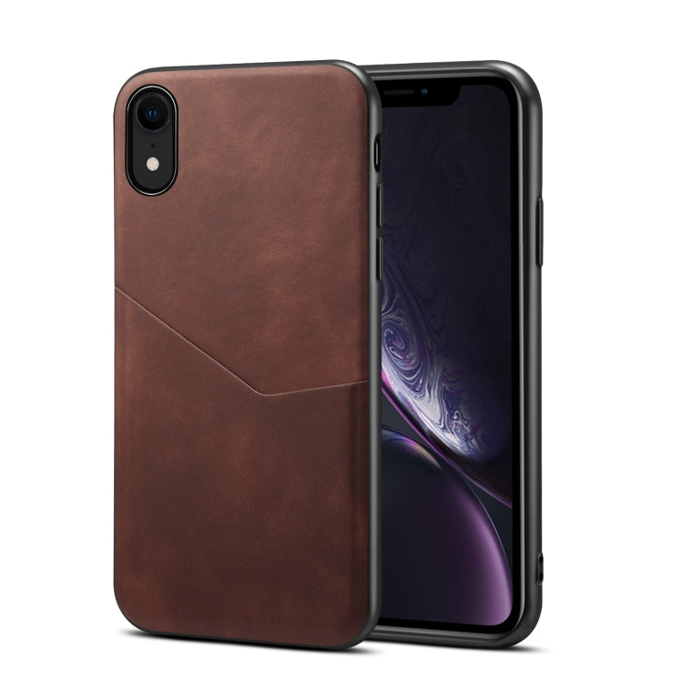 For iPhone XR Skin Feel PU + TPU Protective Case with Card Slot