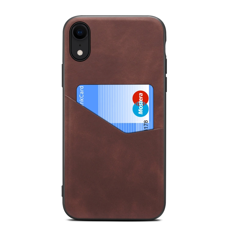 For iPhone XR Skin Feel PU + TPU Protective Case with Card Slot
