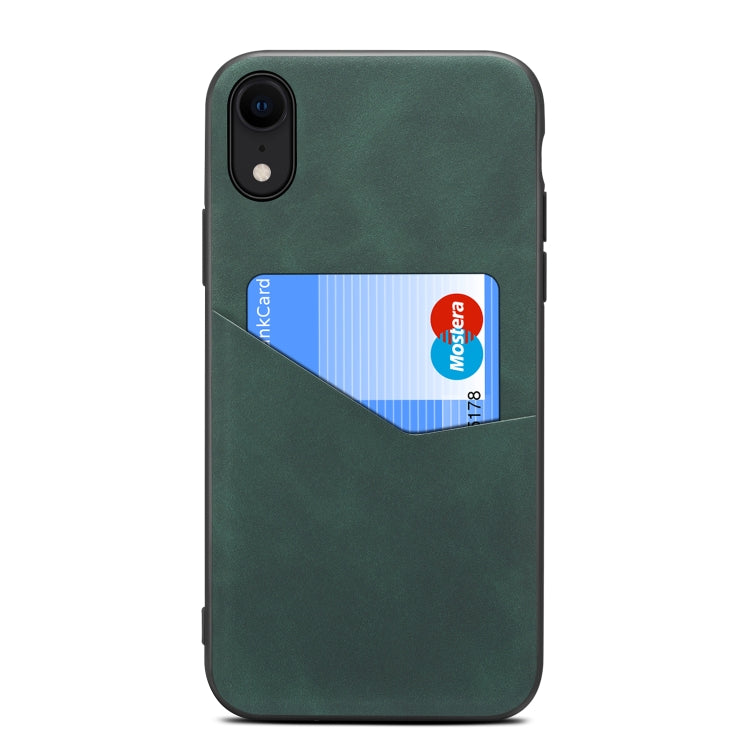 For iPhone XR Skin Feel PU + TPU Protective Case with Card Slot