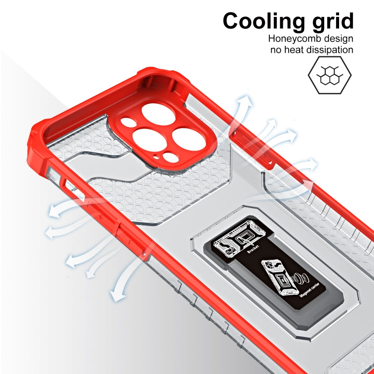 For iPhone 13 mini Armor Clear PC + TPU Shockproof Case with Metal Ring Holder