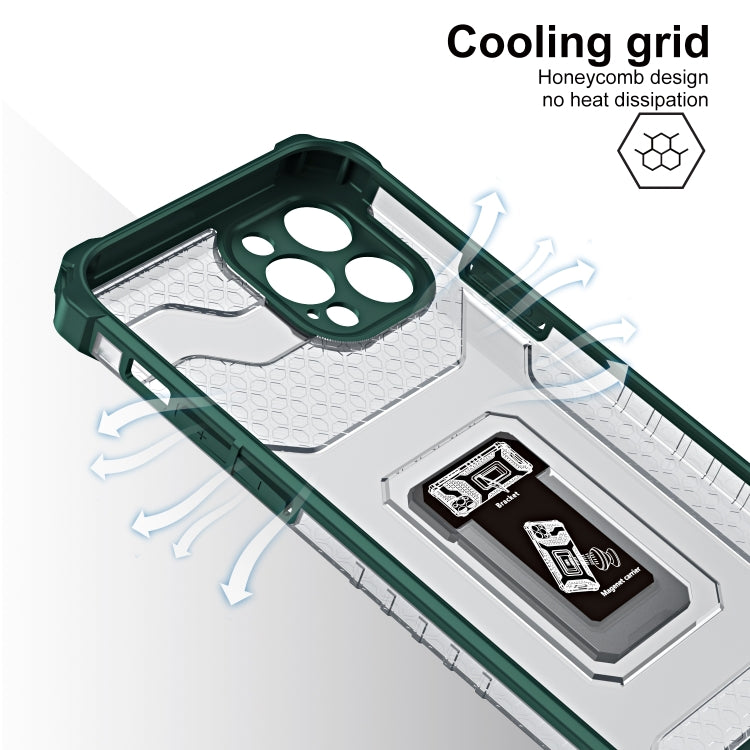 For iPhone 13 mini Armor Clear PC + TPU Shockproof Case with Metal Ring Holder