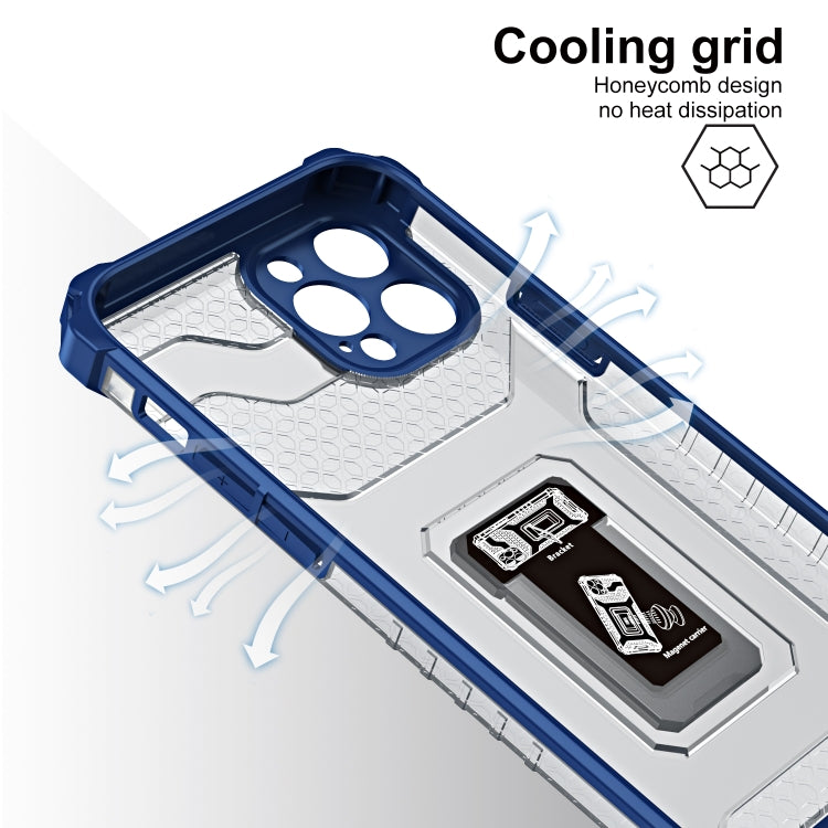 For iPhone 12 Pro Max Armor Clear PC + TPU Shockproof Case with Metal Ring Holder