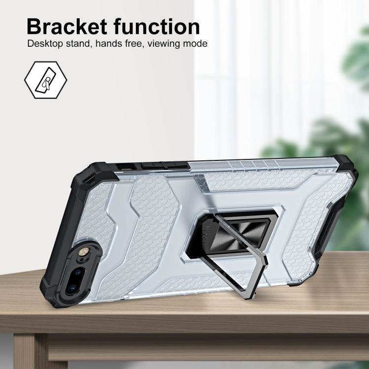 For iPhone SE 2022 / SE 2020 / 8 / 7 Armor Clear PC + TPU Shockproof Case with Metal Ring Holder
