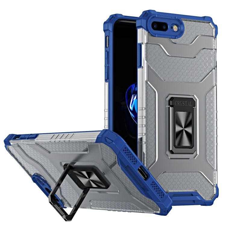 For iPhone SE 2022 / SE 2020 / 8 / 7 Armor Clear PC + TPU Shockproof Case with Metal Ring Holder