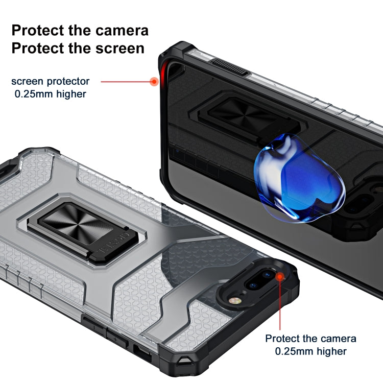 Armor Clear PC + TPU Shockproof Case with Metal Ring Holder For iPhone 8 Plus / 7 Plus