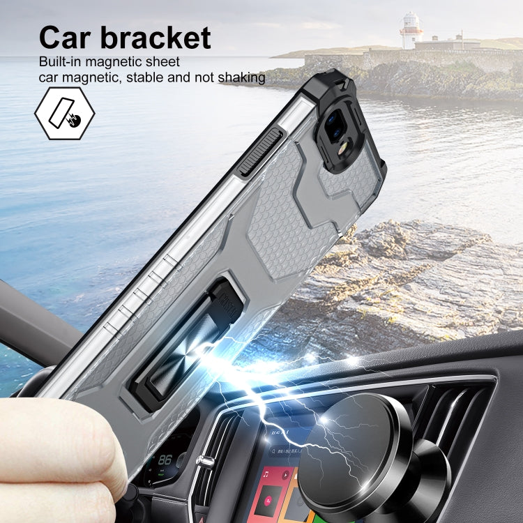 Armor Clear PC + TPU Shockproof Case with Metal Ring Holder For iPhone 8 Plus / 7 Plus