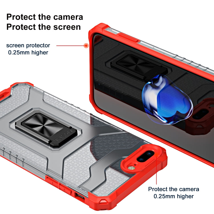 Armor Clear PC + TPU Shockproof Case with Metal Ring Holder For iPhone 8 Plus / 7 Plus