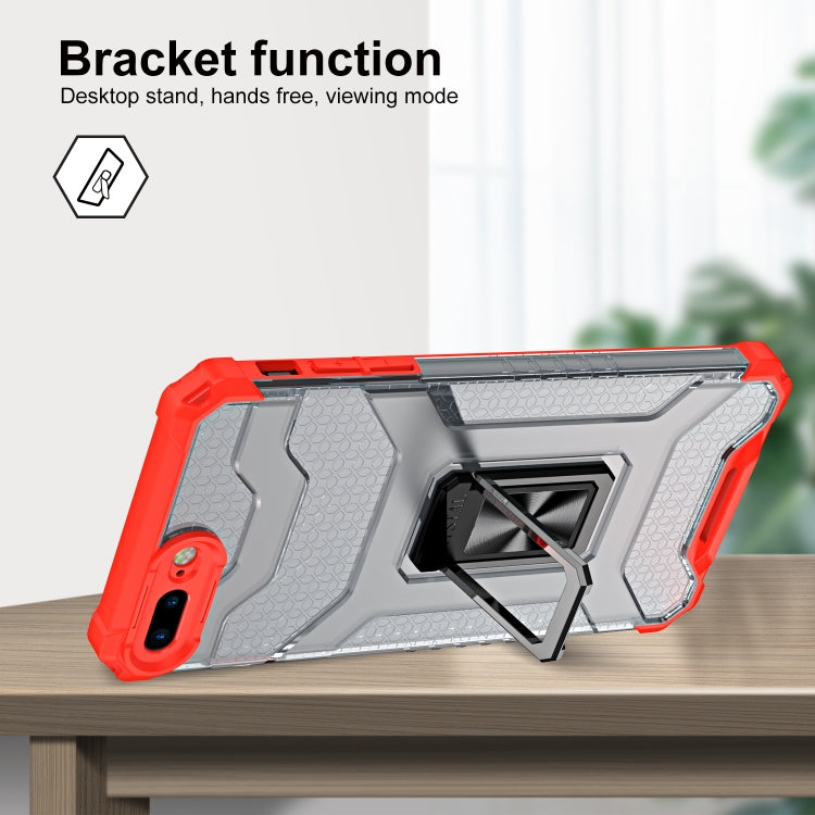 Armor Clear PC + TPU Shockproof Case with Metal Ring Holder For iPhone 8 Plus / 7 Plus