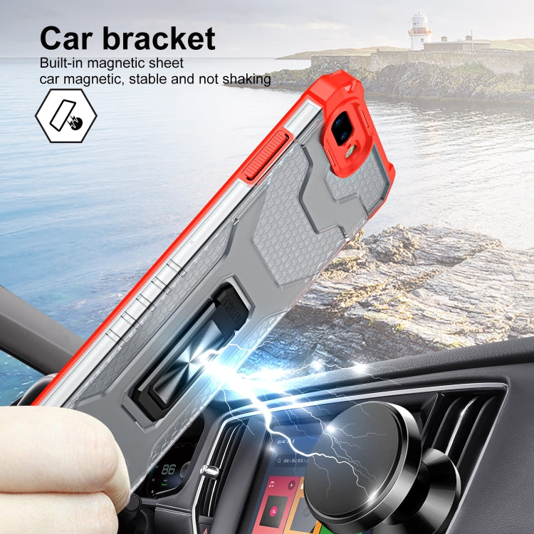 Armor Clear PC + TPU Shockproof Case with Metal Ring Holder For iPhone 8 Plus / 7 Plus